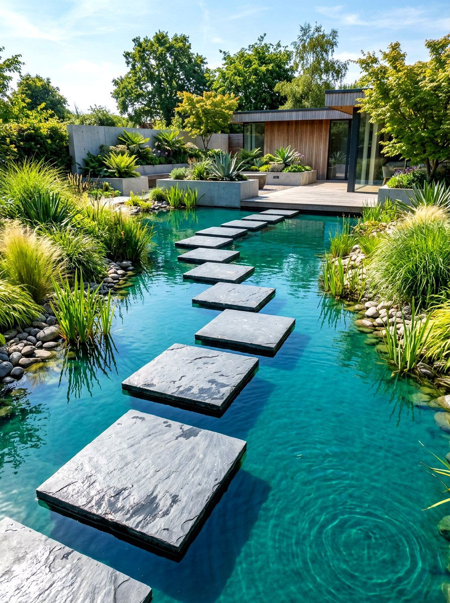 Floating Step Stone - 30 pond bridge ideas