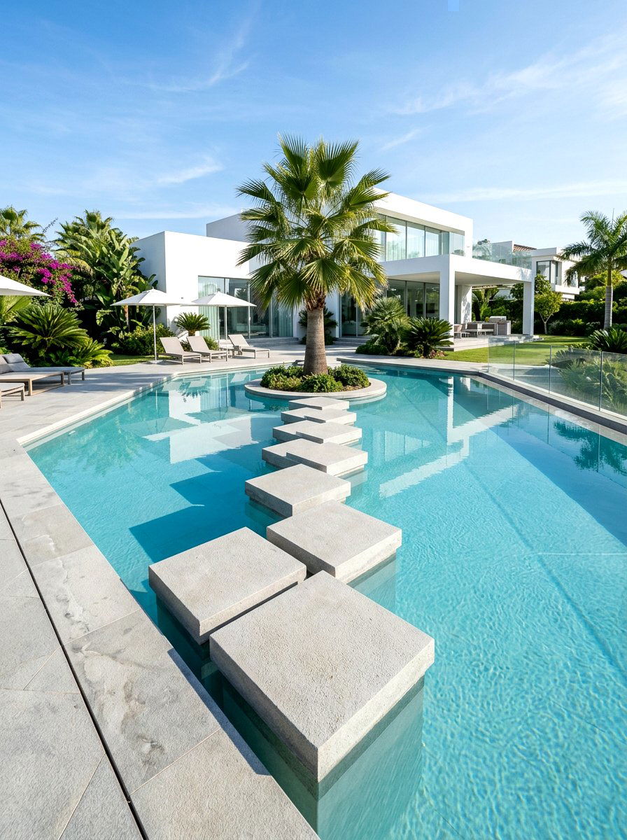 Floating Steps Pool - 30 luxury pool ideas