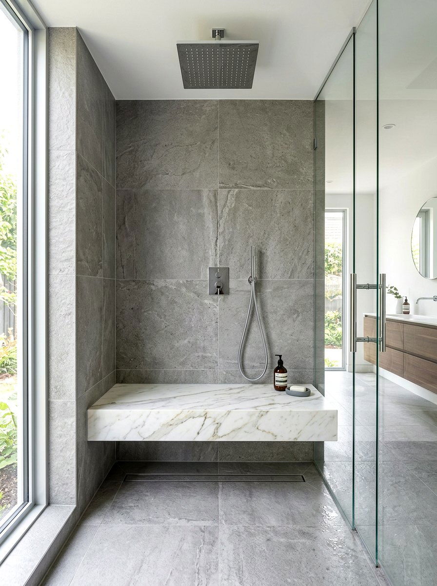 Floating Stone Shower Seat
