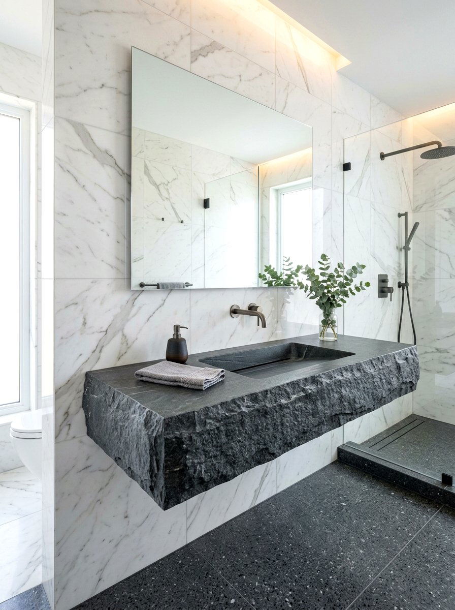 Floating Stone Vanity - 30 bathroom vanity ideas