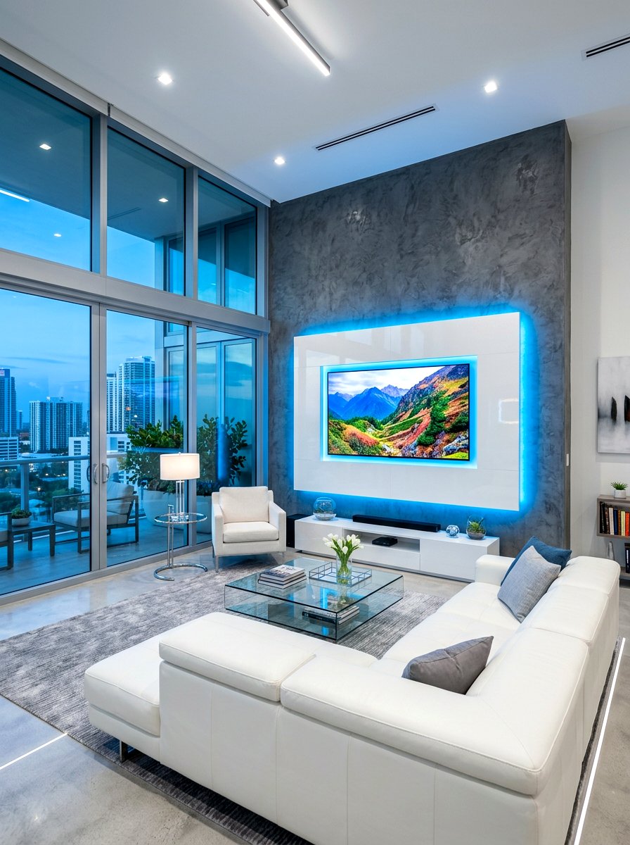 Floating TV Wall - 30 TV wall panel ideas