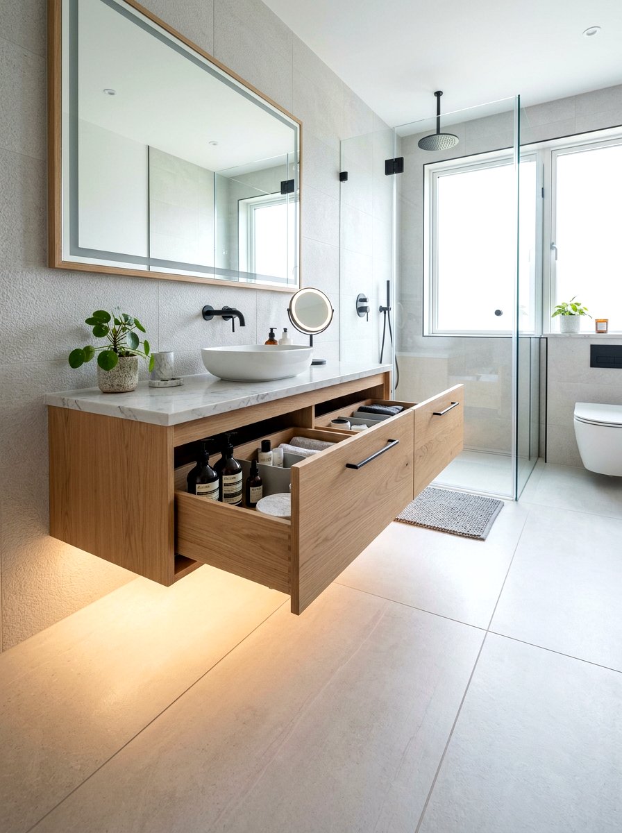 Floating Vanity Drawer - 30 bathroom vanity drawer ideas