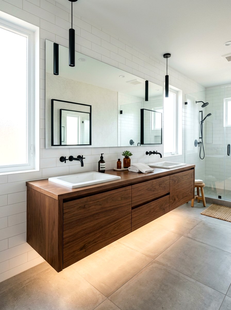 Floating Vanity Layout - 30 spa hotel bath ideas