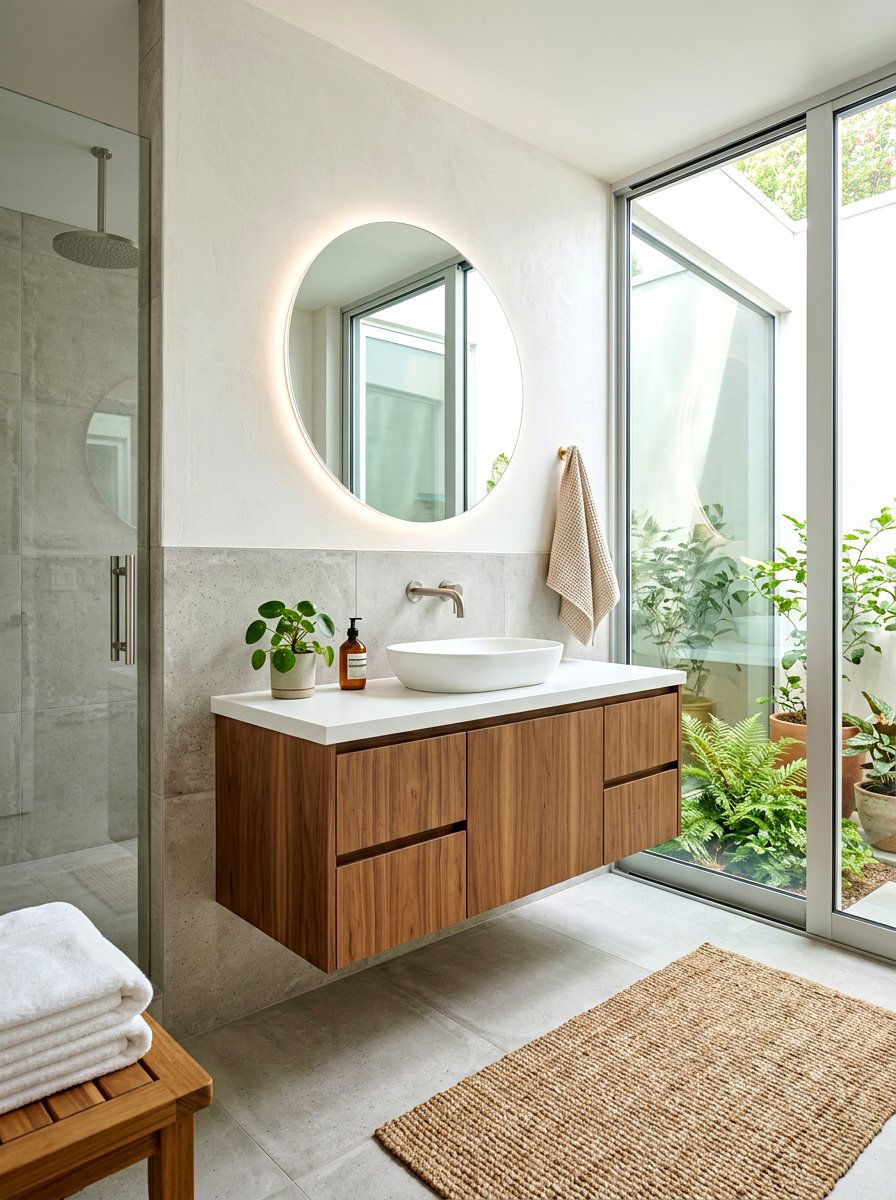 Floating Vanity Organic Modern Bathroom - 30 organic modern bathroom ideas