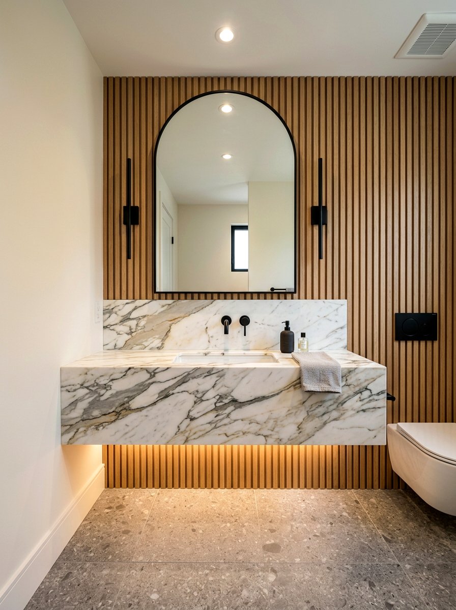 Floating Vanity Powder Room - 30 opulent powder room ideas