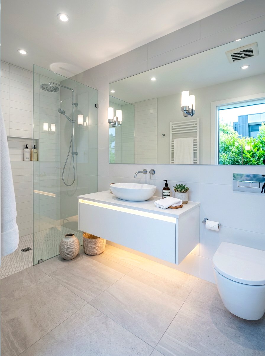 Floating Vanity Spa Area - 30 spa corner ideas