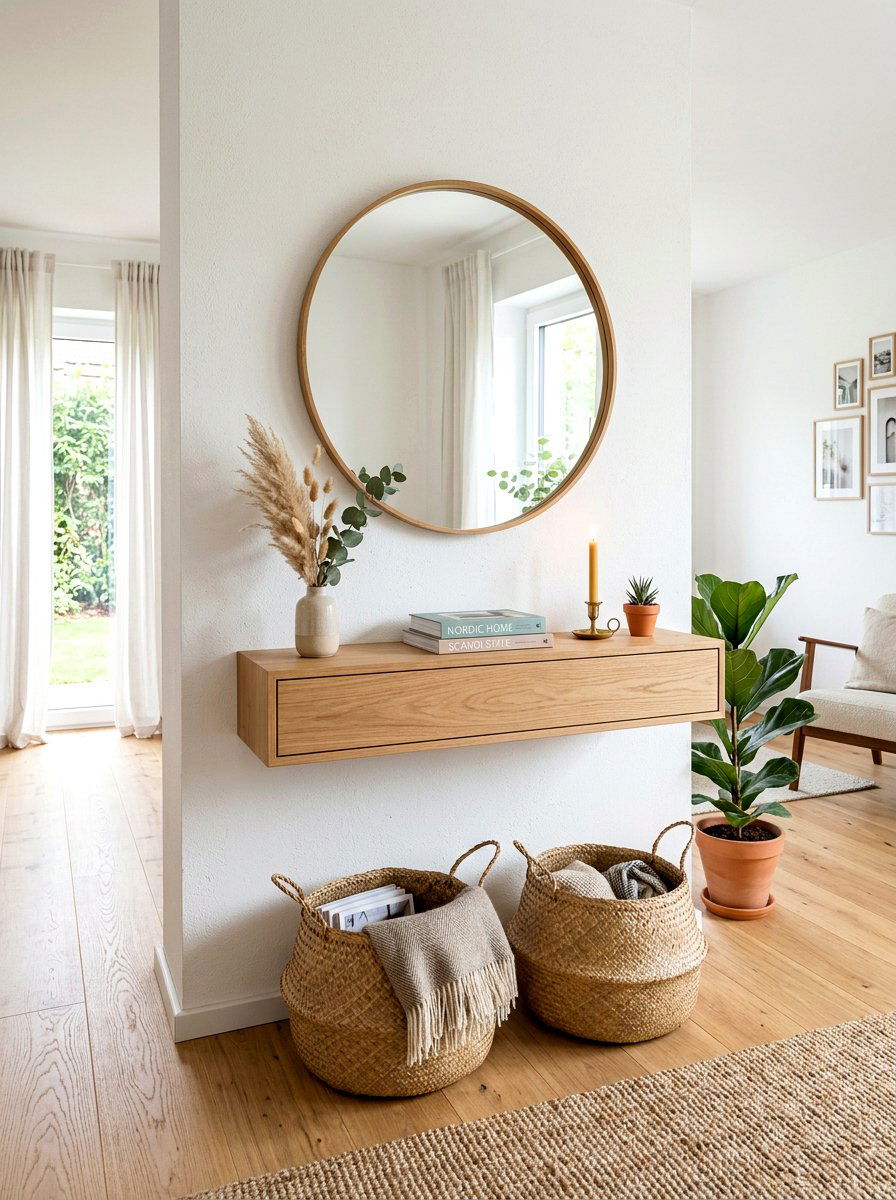 Floating Wall Console - 30 slim console apartment ideas