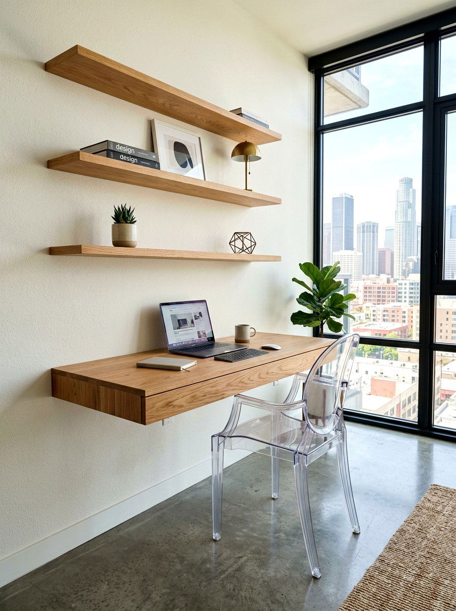 Floating Wall Desk - 30 writing desk nook ideas