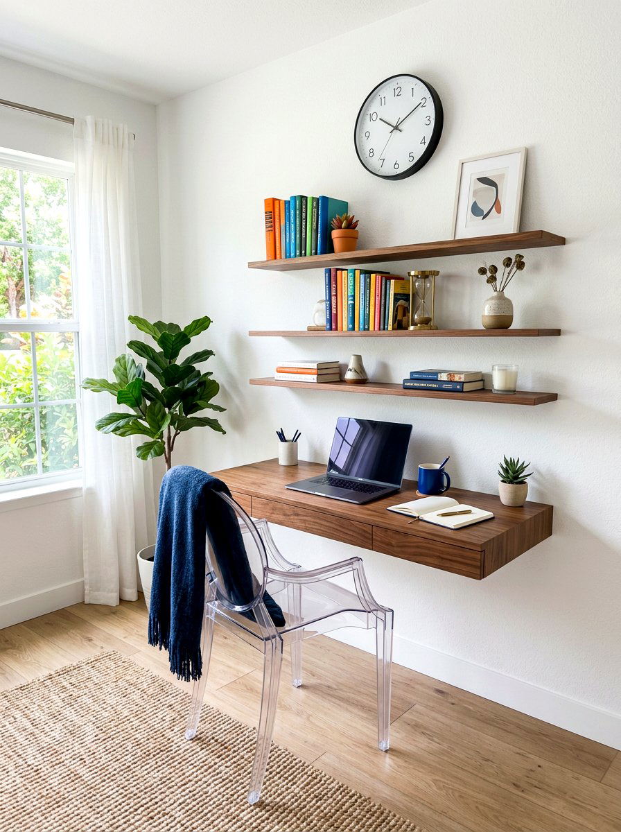 Floating Wall Desk - 30 writing room ideas