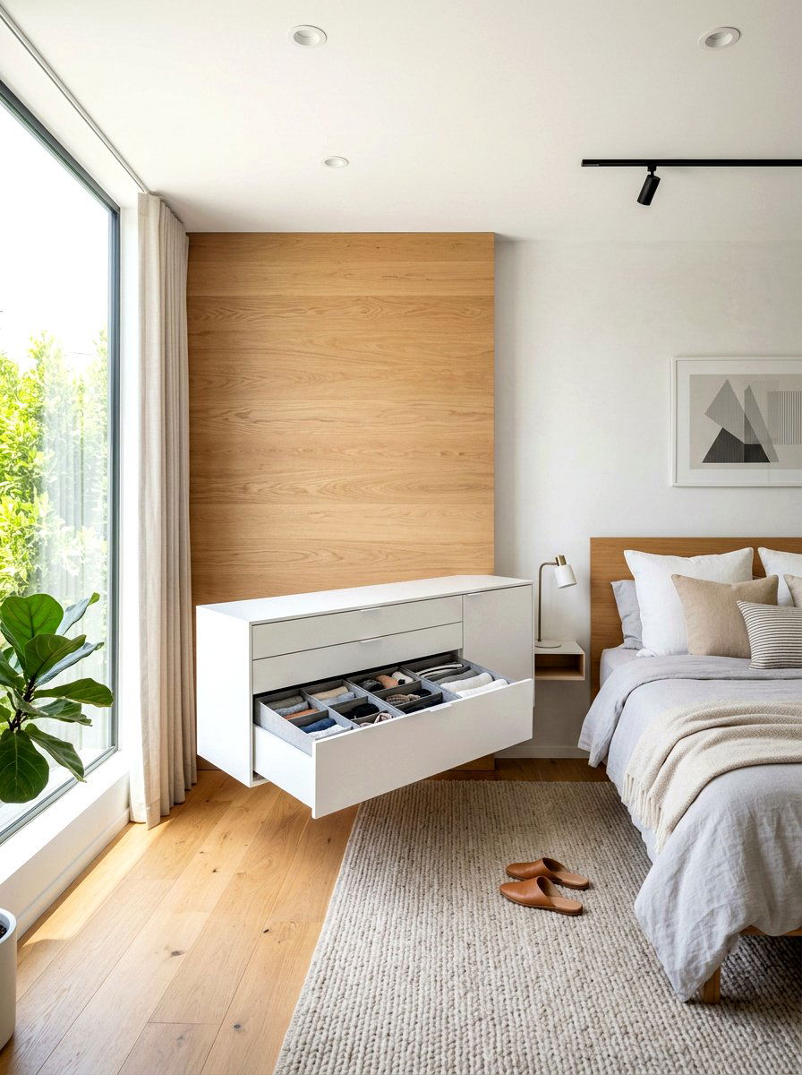 Floating Wall Dresser - 30 organizing bedroom dresser ideas