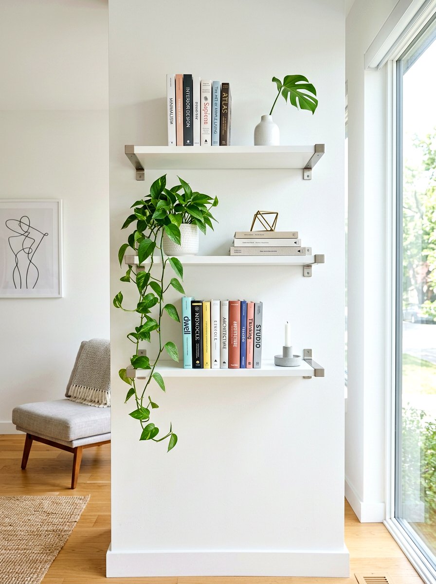 Floating Wall Mounted Bookshelf - 30 organizing a bookshelf ideas