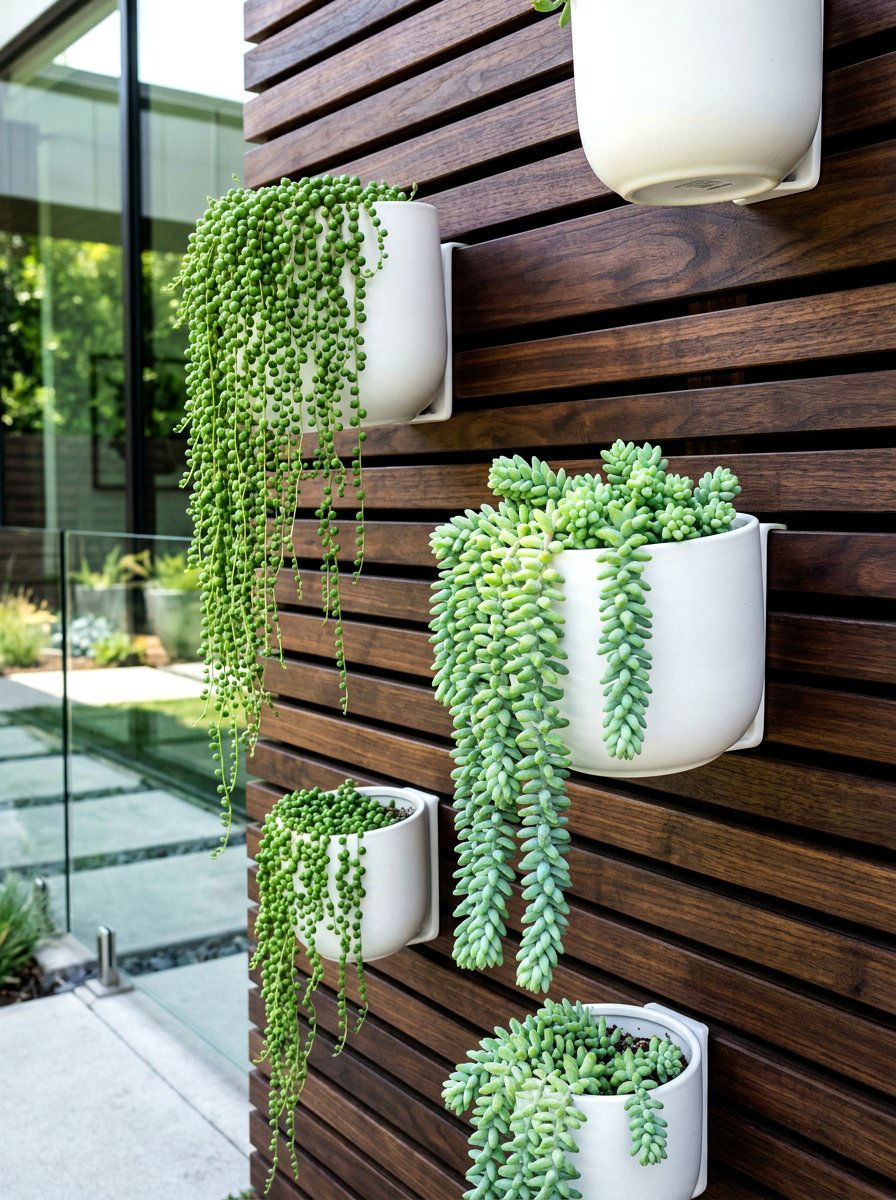 Floating Wall Mounted Pots - 30 modern container garden ideas