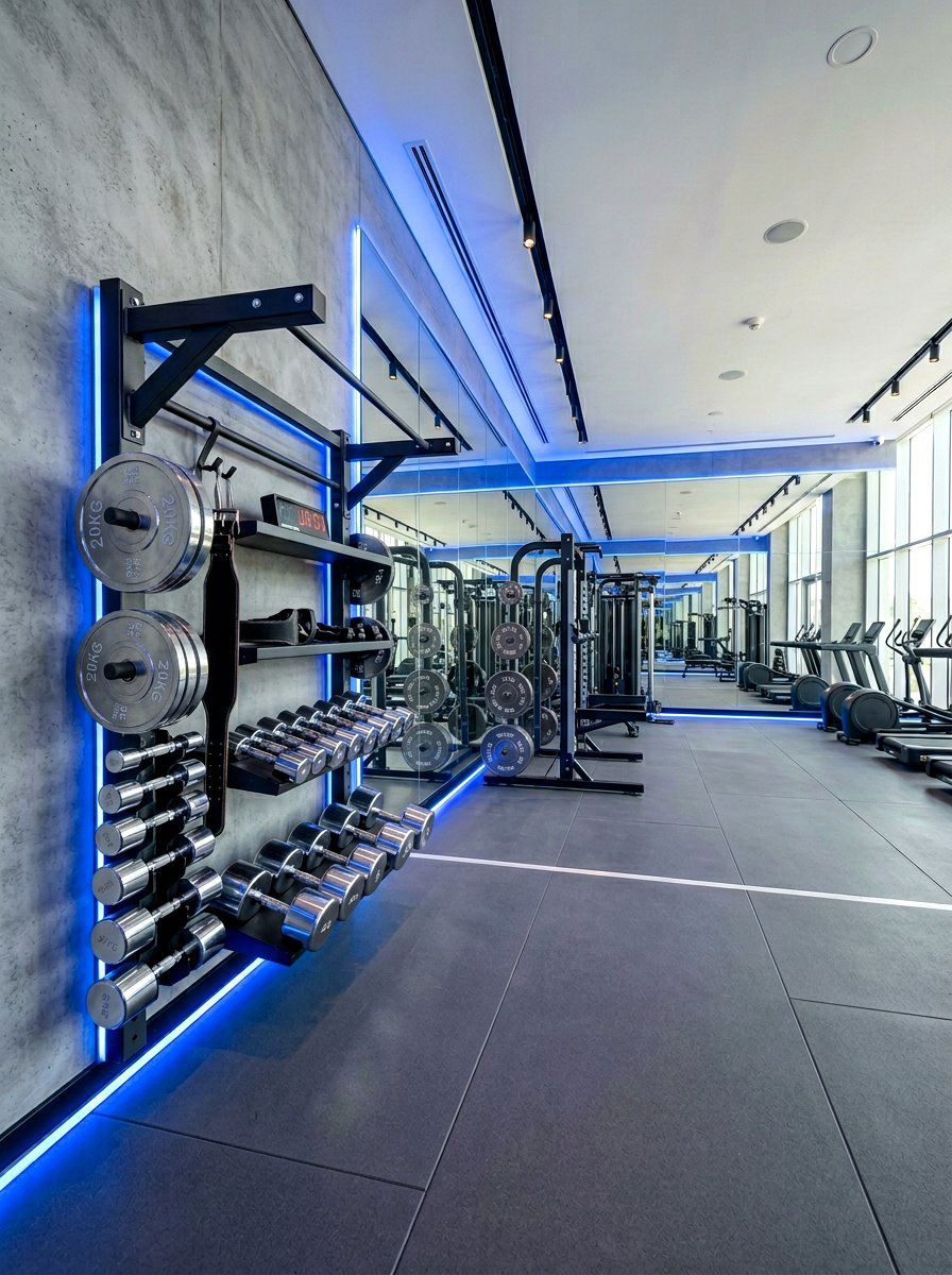 Floating Wall Mounted Rack - 30 dumbbell storage ideas