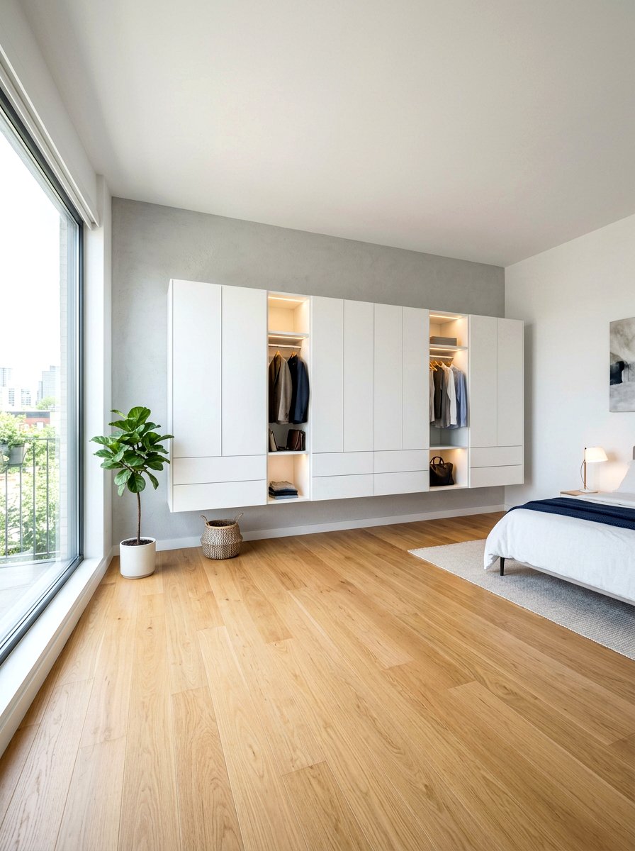 Floating Wall Mounted Wardrobe - 30 capsule wardrobe closet ideas