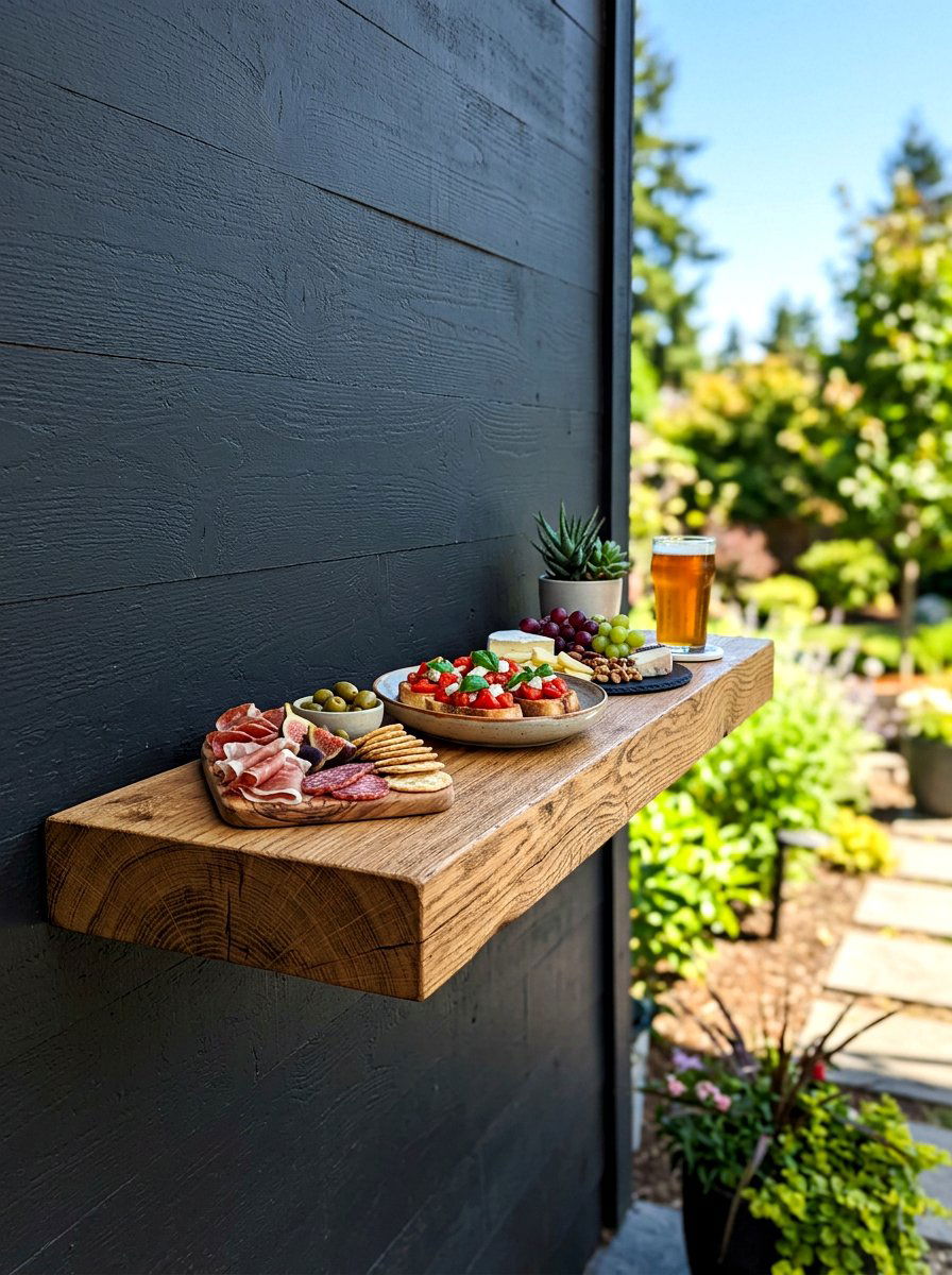 Floating Wall Shelf - 30 outdoor buffet table ideas
