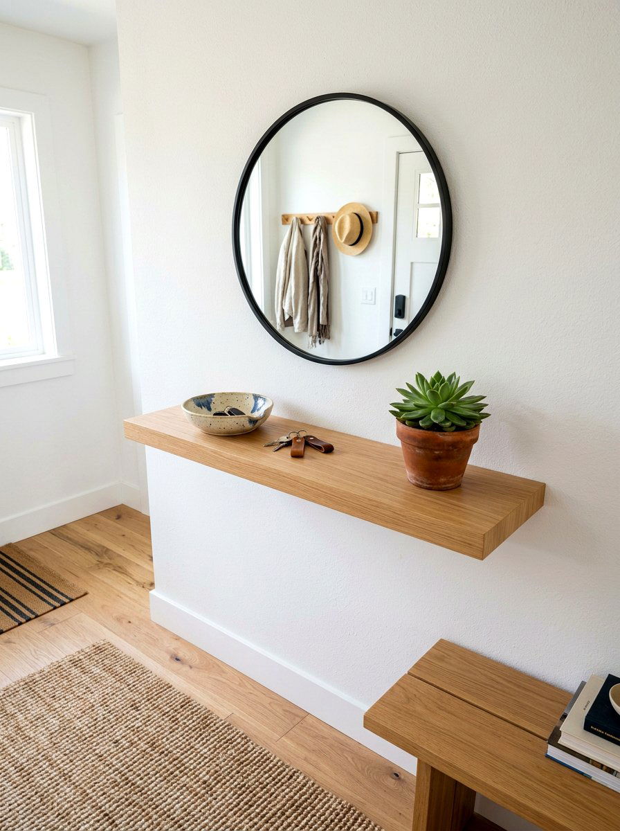Floating Wall Shelf - 30 small entry storage ideas