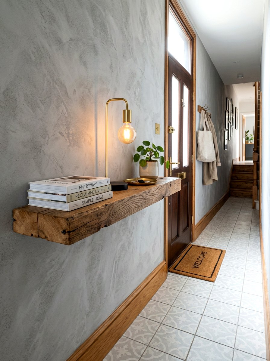 Floating Wall Shelf - 30 small foyer table ideas