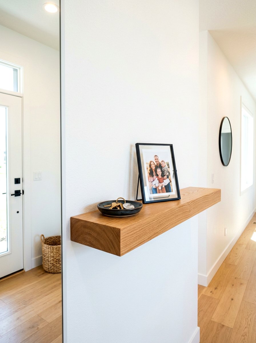 Floating Wall Shelf - 30 modern entryway ideas