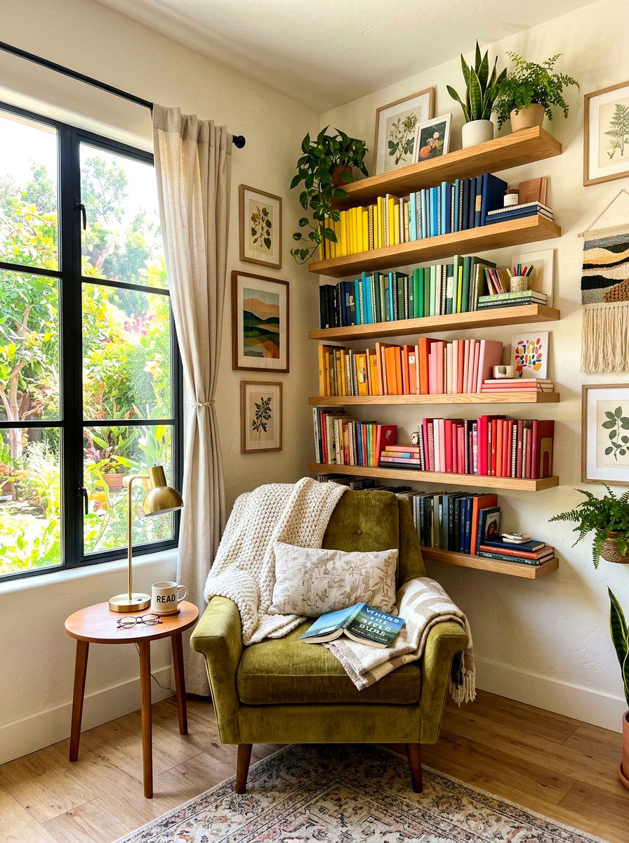 Floating Wall Shelf - 30 notebook storage ideas