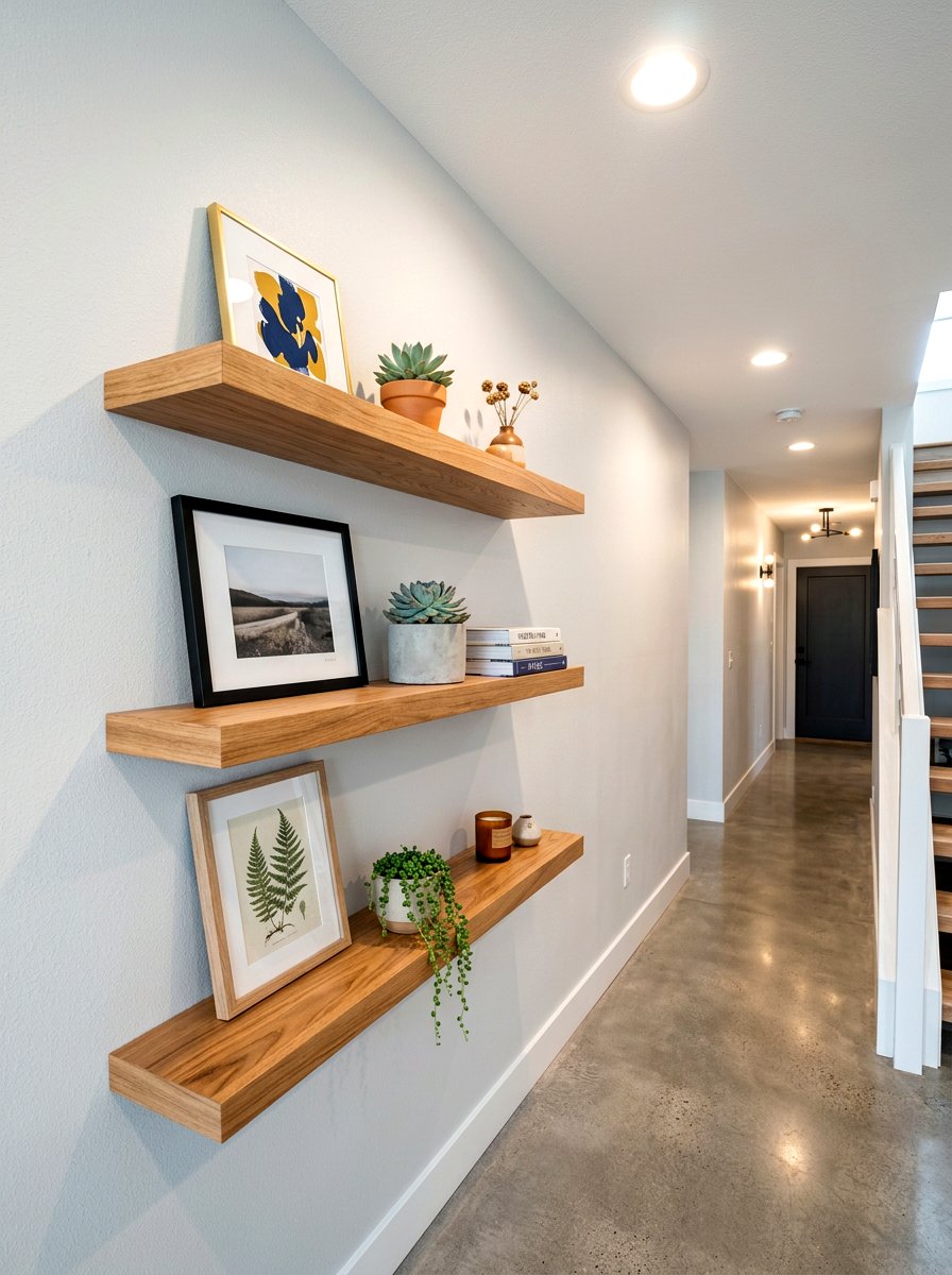 Floating Wall Shelf - 30 basement storage ideas