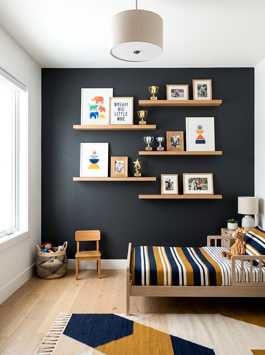 Floating Wall Shelves - 30 toddler bedroom storage ideas