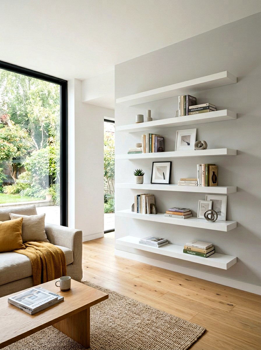 Floating Wall Shelving - 30 built in bookshelf ideas