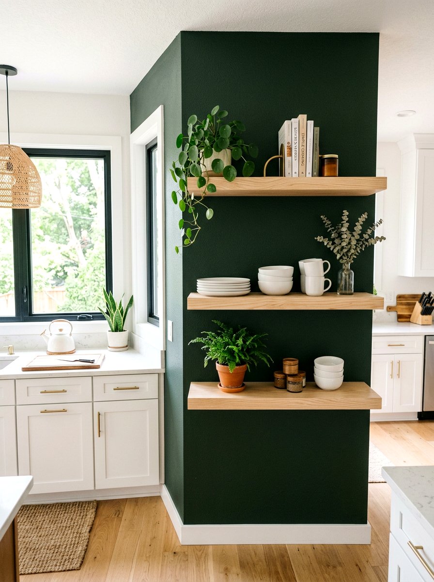 Floating Wood Corner Shelves - 30 kitchen corner cabinet ideas