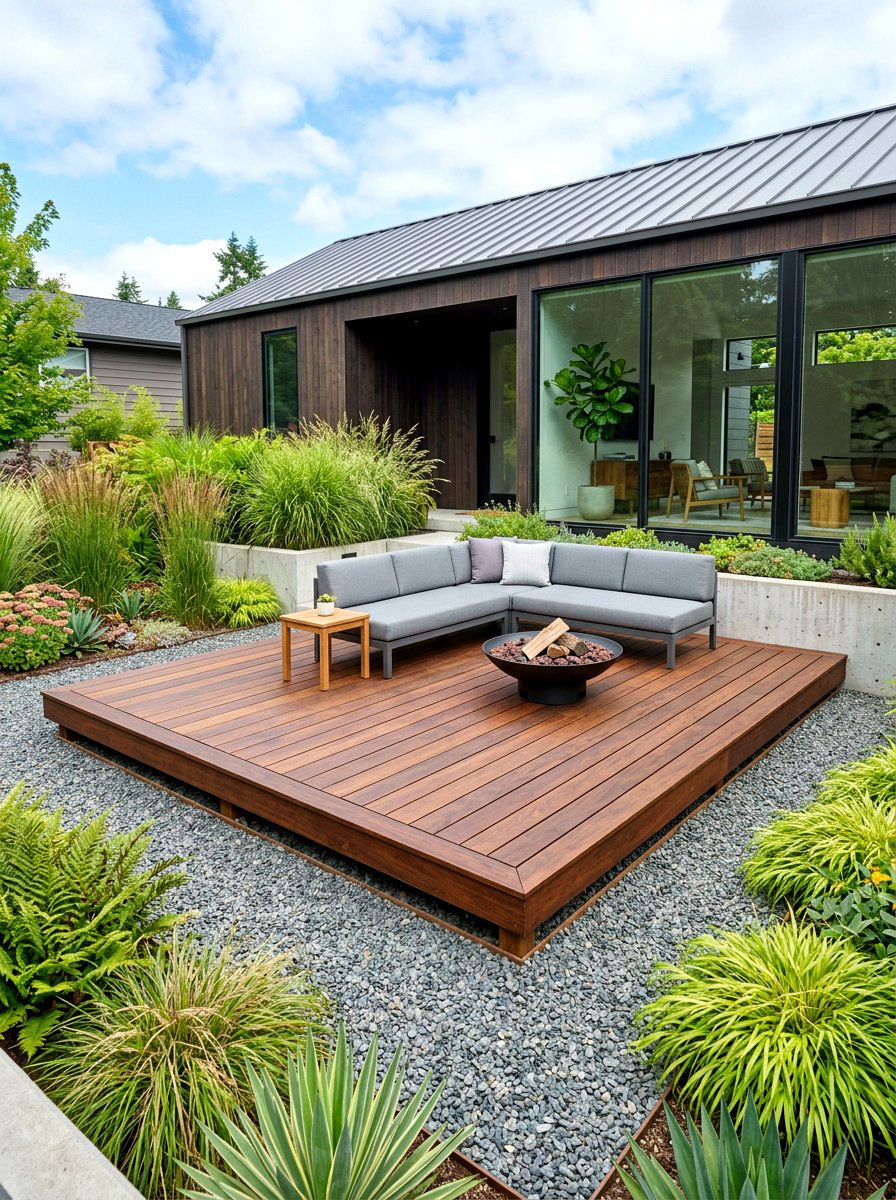 Floating Wood Deck - 30 modern patio ideas