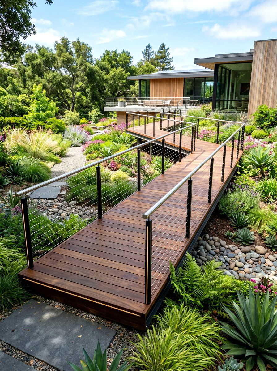 Floating Wood Deck Walkway - 30 walkway landscaping ideas