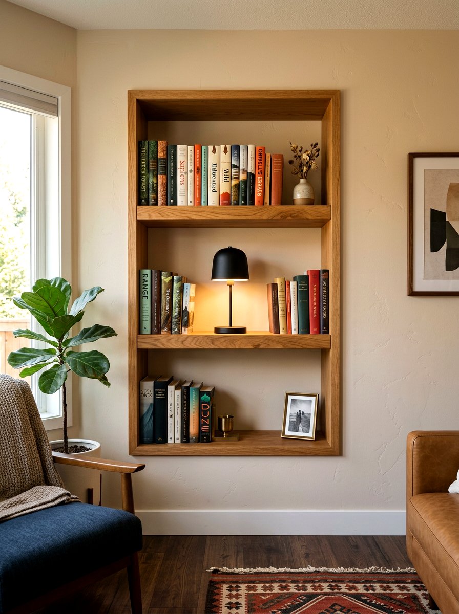 Floating Wood Niche - 30 niche shelf styling ideas