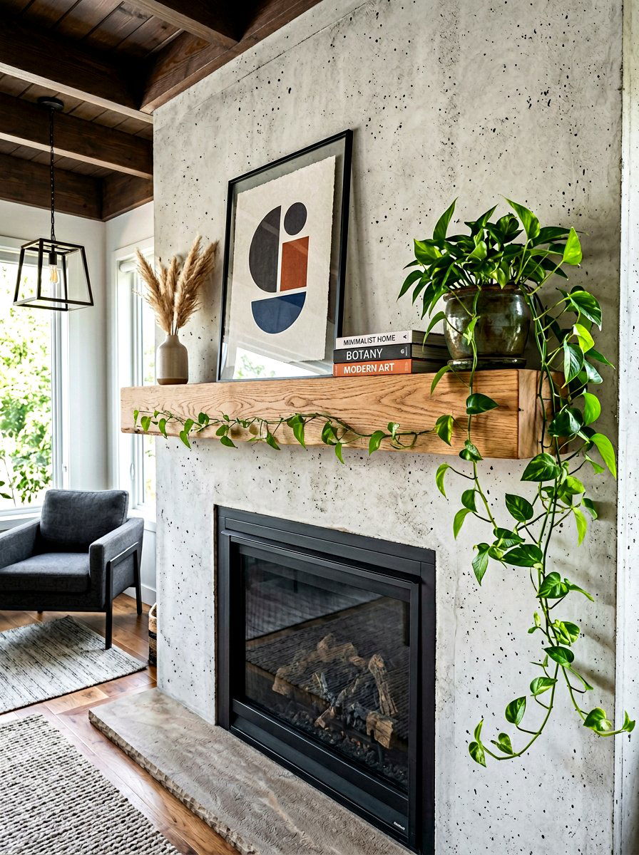 Floating Wood Shelf - 30 mantel shelf styling ideas