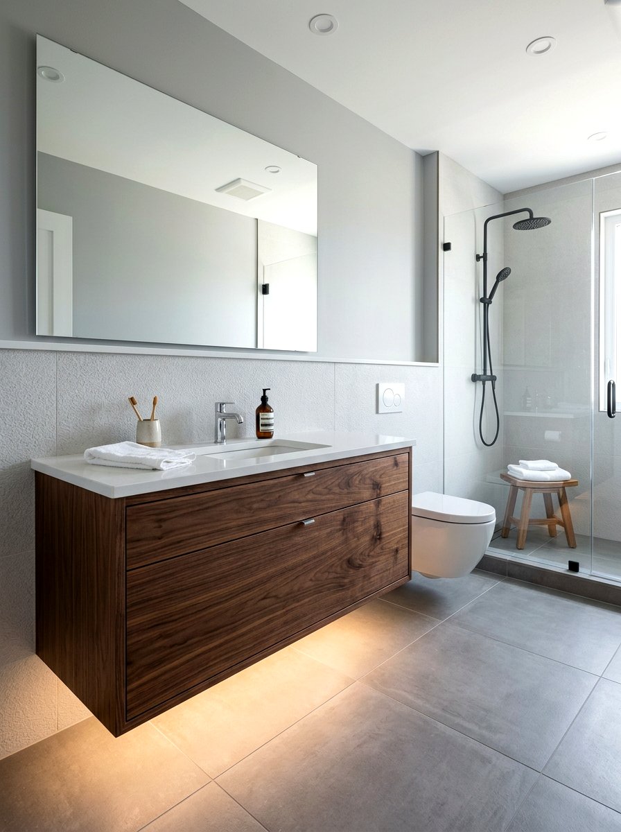 Floating Wood Vanity - 30 bathroom sink ideas