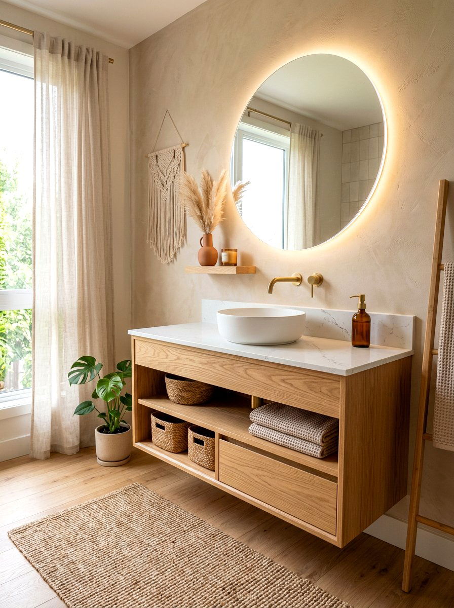 Floating Wood Vanity - 30 Pinterest bathroom ideas