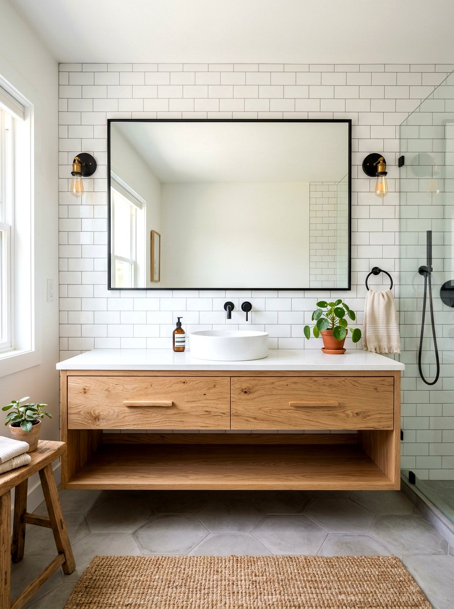 Floating Wood Vanity - 30 bathroom vanity ideas