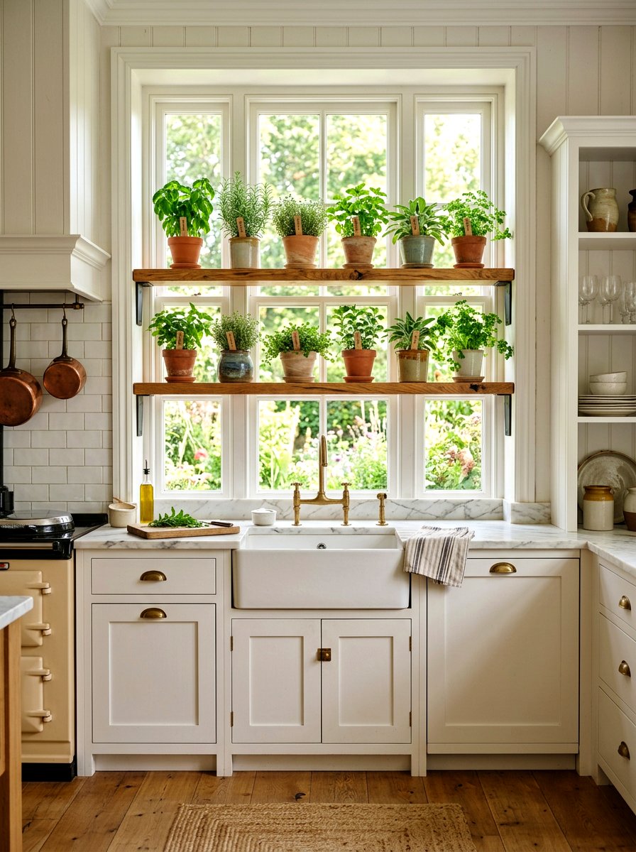 Floating Wood Window Shelf - 30 plant shelf window ideas