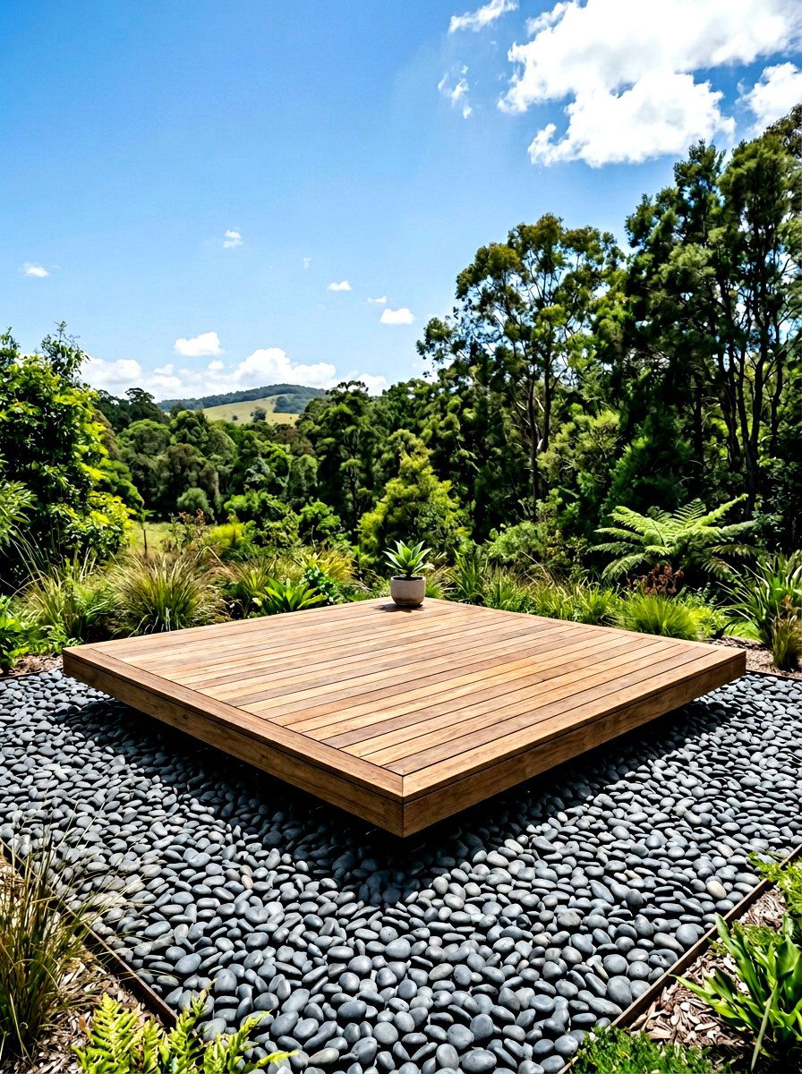 Floating Wooden Platform - 30 outdoor meditation corner ideas