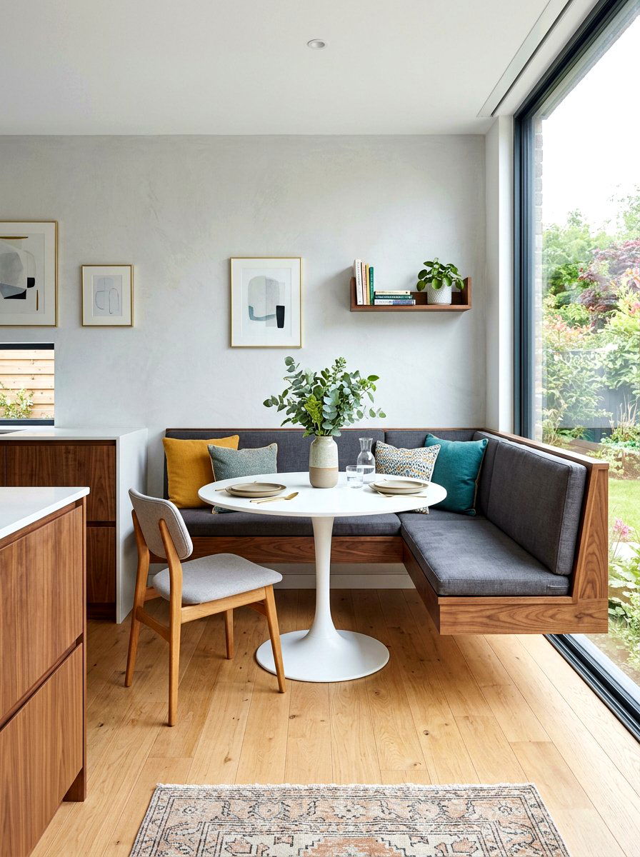 Floating banquette seat - 30 banquette seating ideas