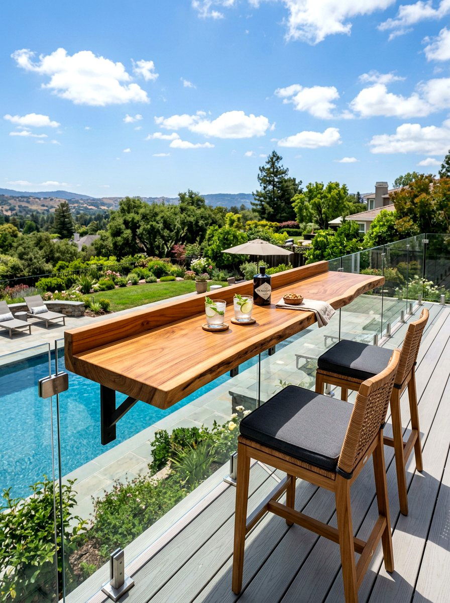 Floating bar counter - 30 backyard bar ideas