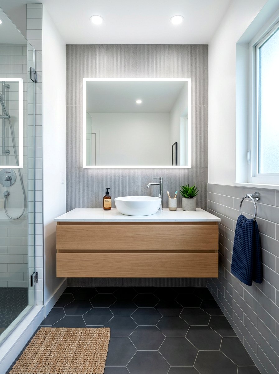Floating bathroom vanity - 30 small guest bath decor ideas