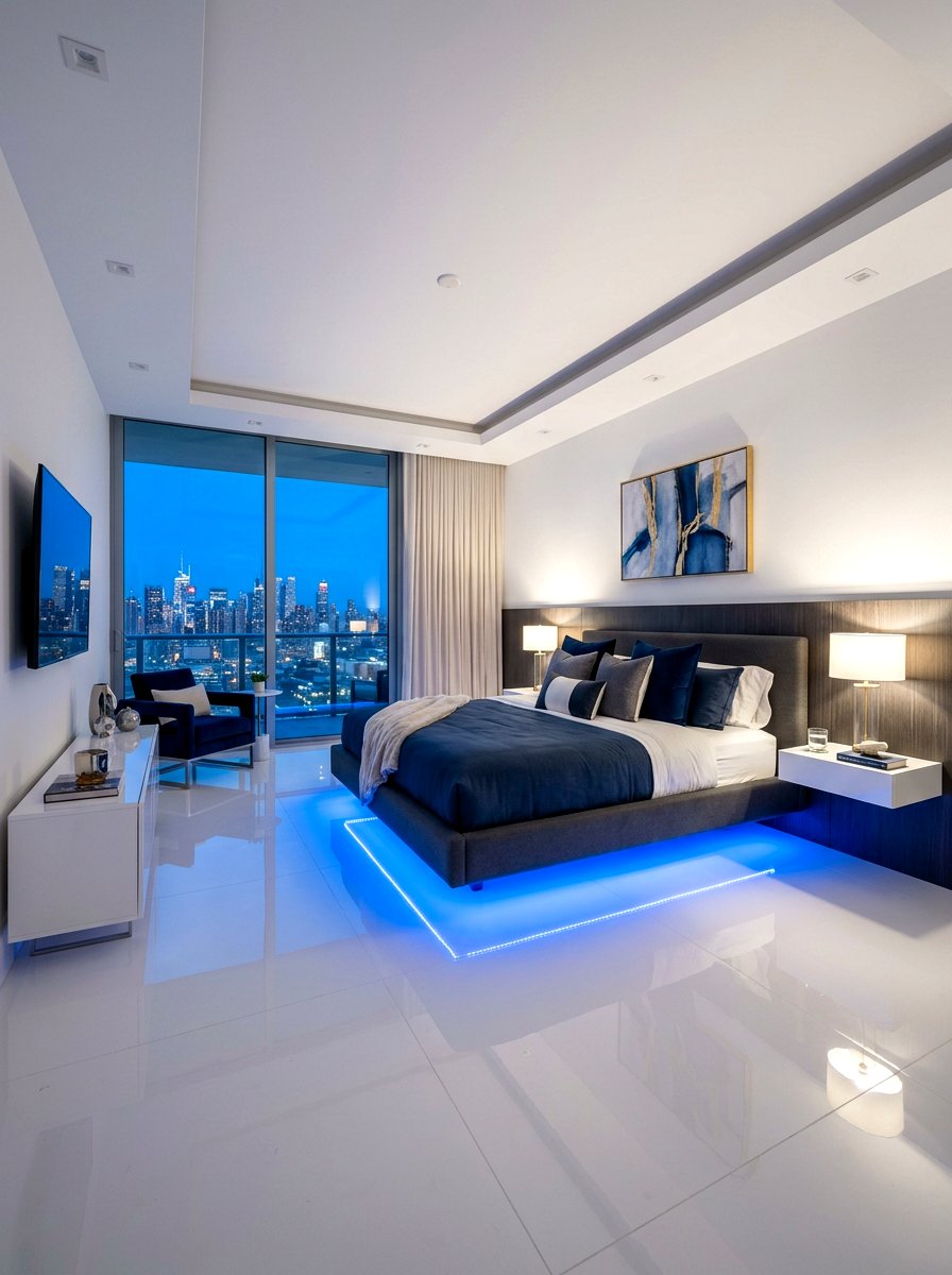 Floating bed master suite - 30 luxury Pinterest bedroom ideas
