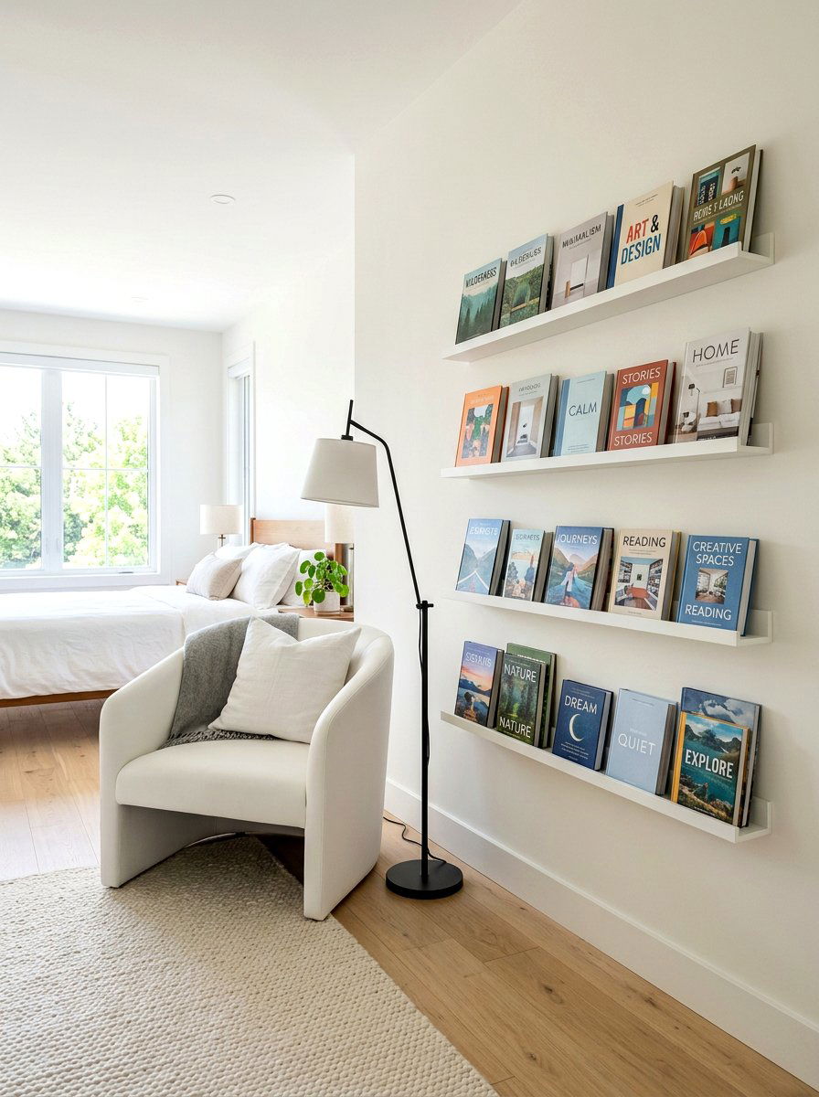Floating book display - 30 book nook ideas