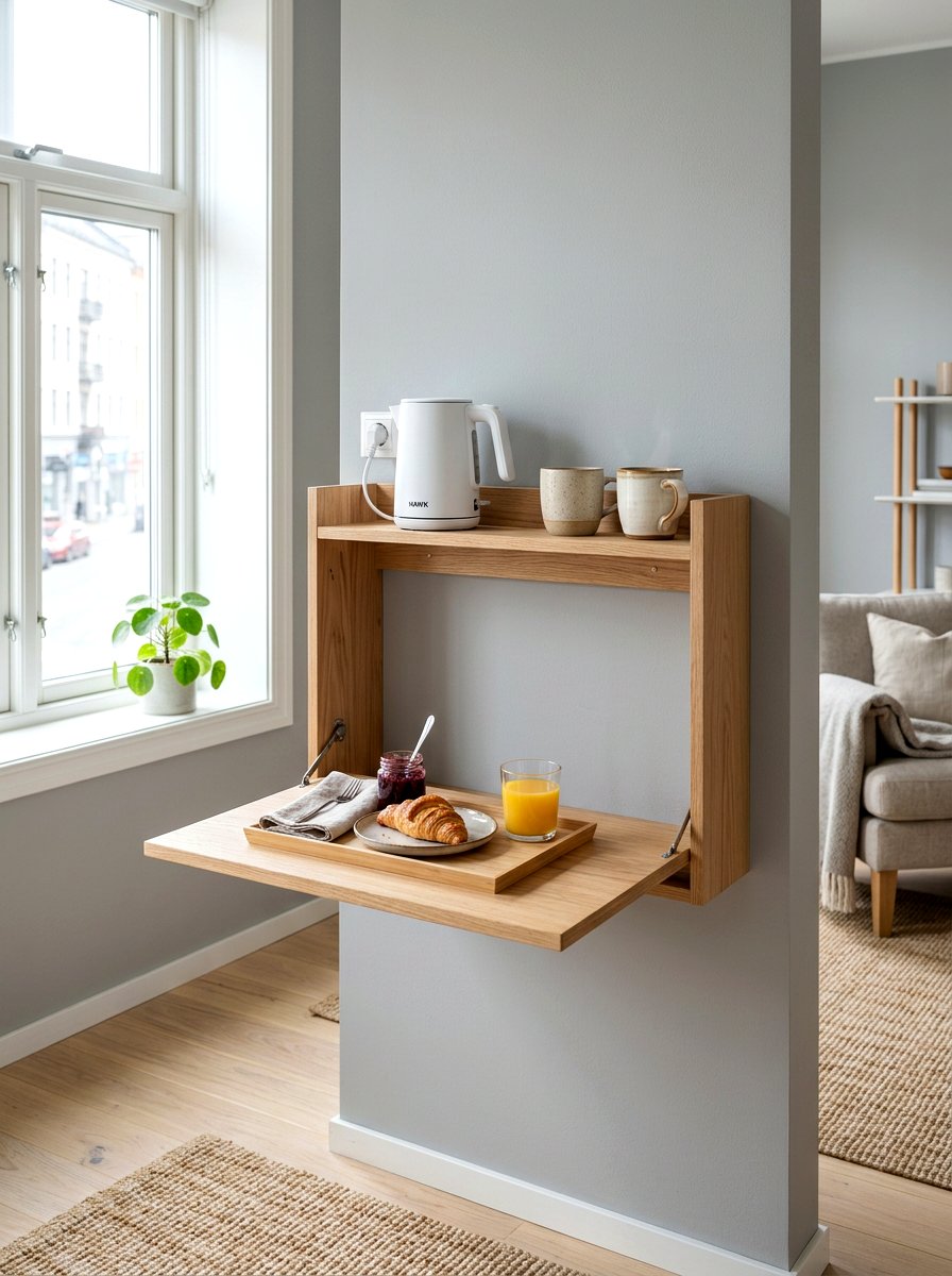 Floating breakfast shelf cabinet - 30 breakfast station cabinet ideas
