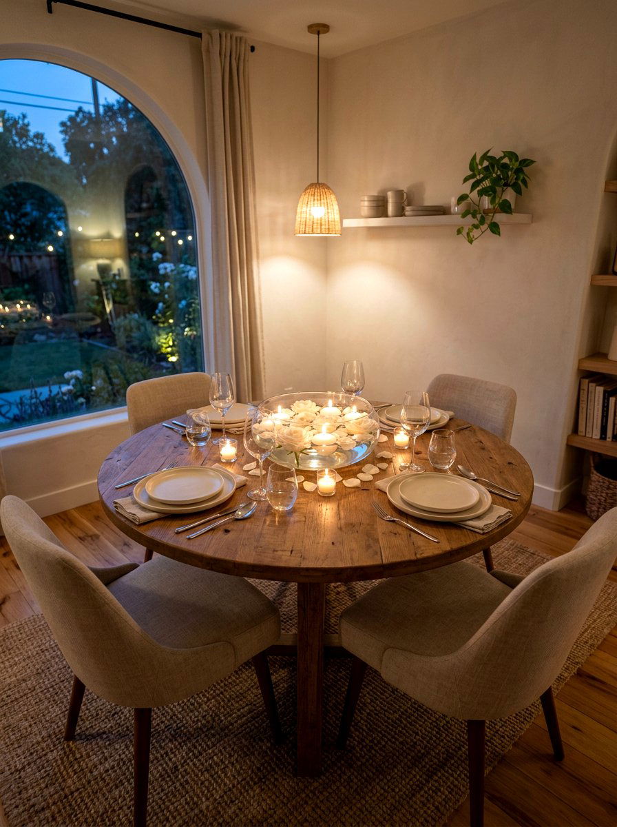 Floating candle bowl - 30 summer table centerpiece ideas