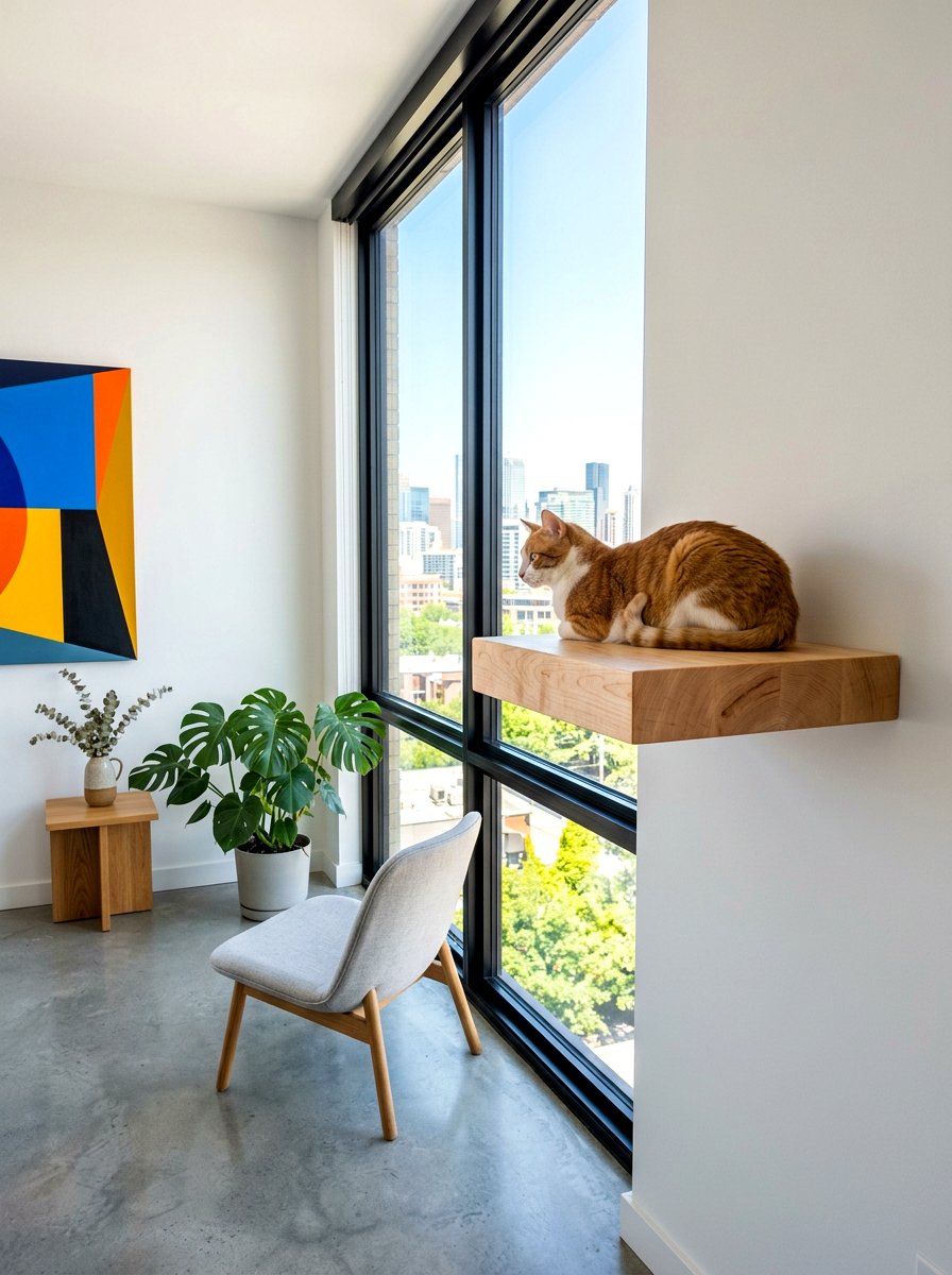 Floating cat window block - 30 cat window perch ideas