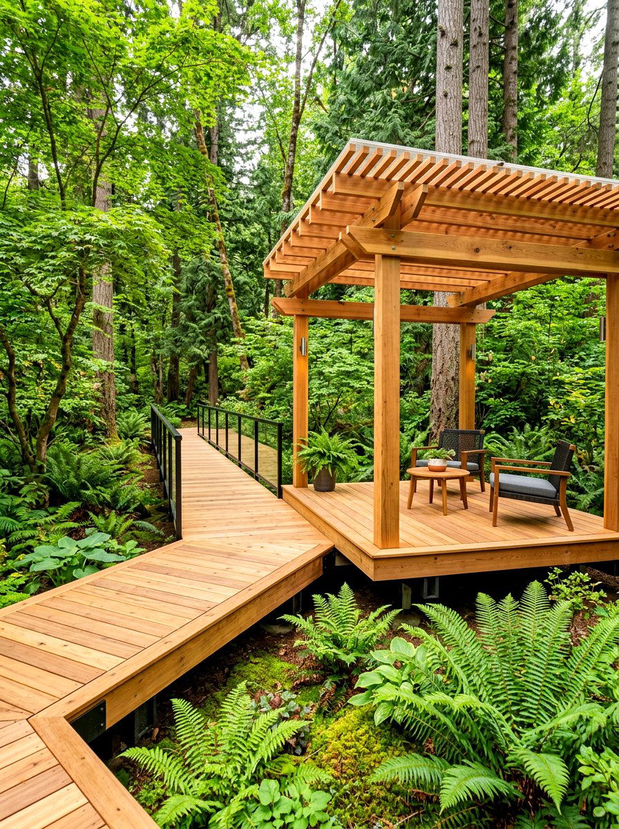 Floating deck walkway with pergola - 30 pergola walkway ideas
