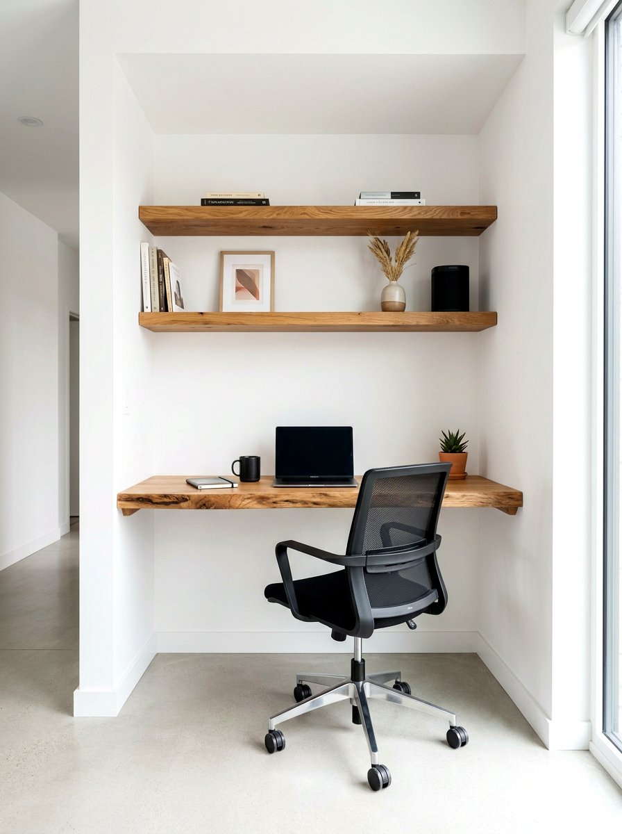 Floating desk closet - 30 desk in closet ideas aesthetic