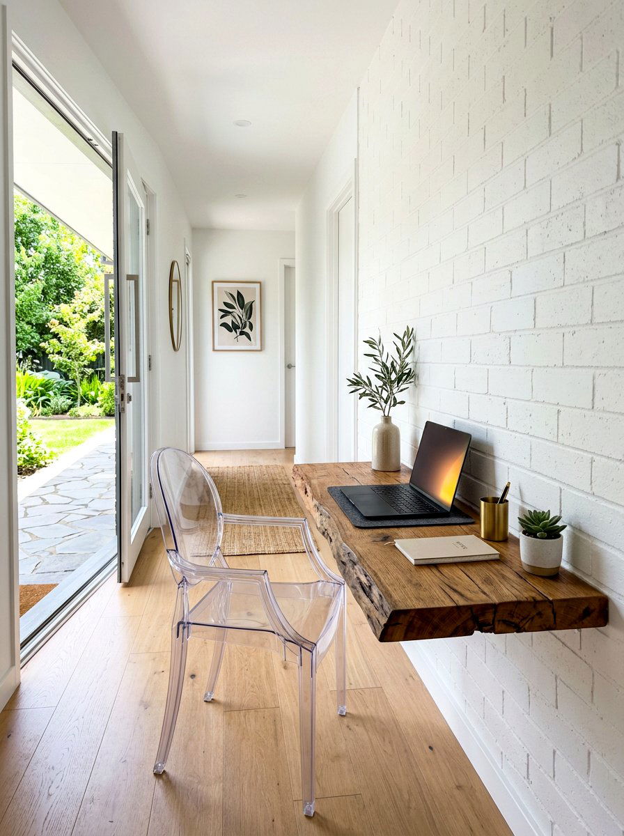 Floating desk for hallway - 30 hallway office nook ideas