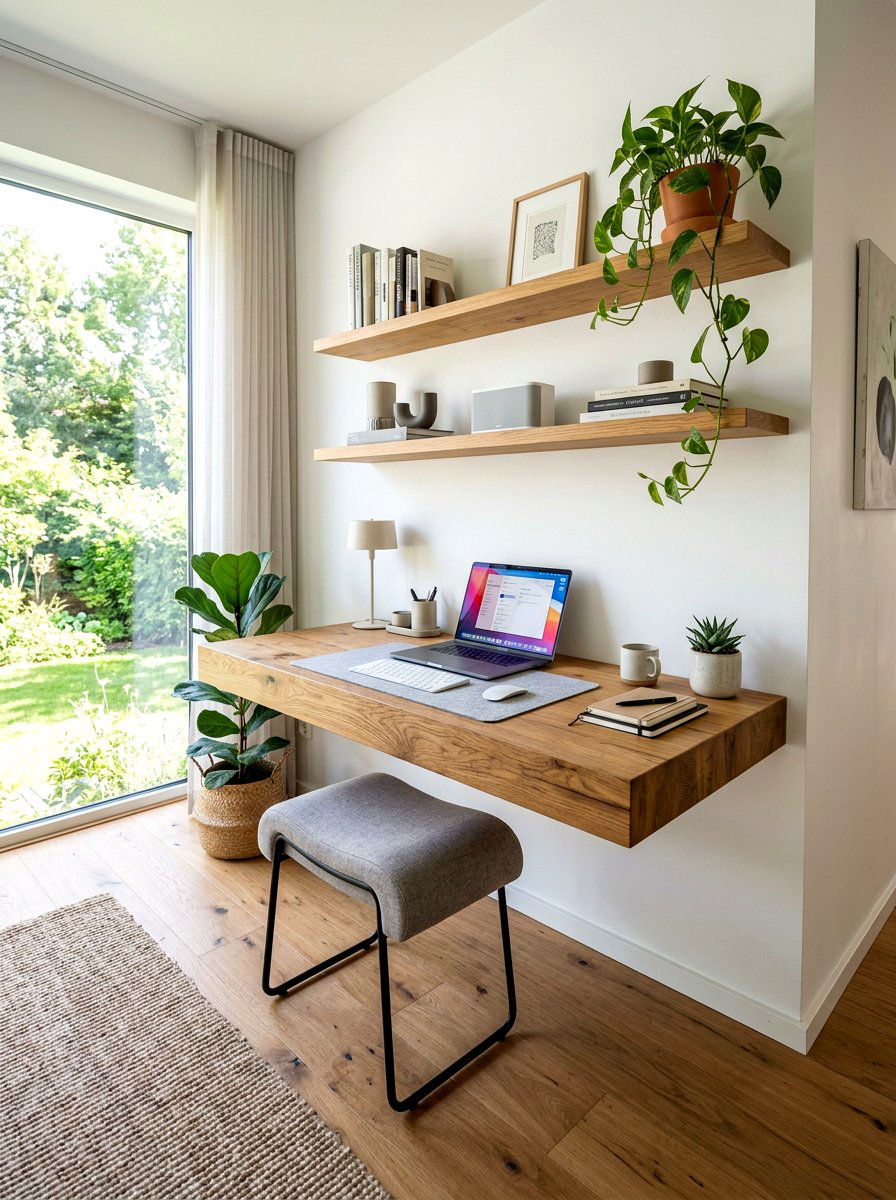 Floating desk home office - 30 viral home office ideas