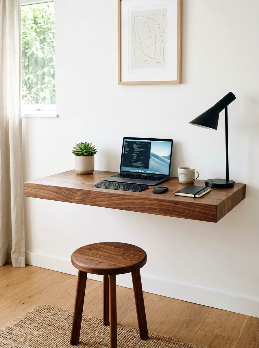Floating desk shelf - 30 study nook ideas
