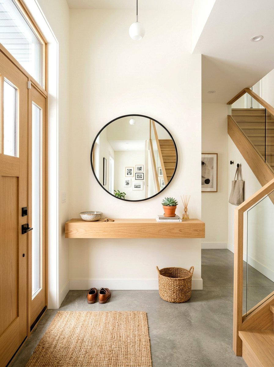 Floating entryway shelf - 30 welcoming foyer ideas